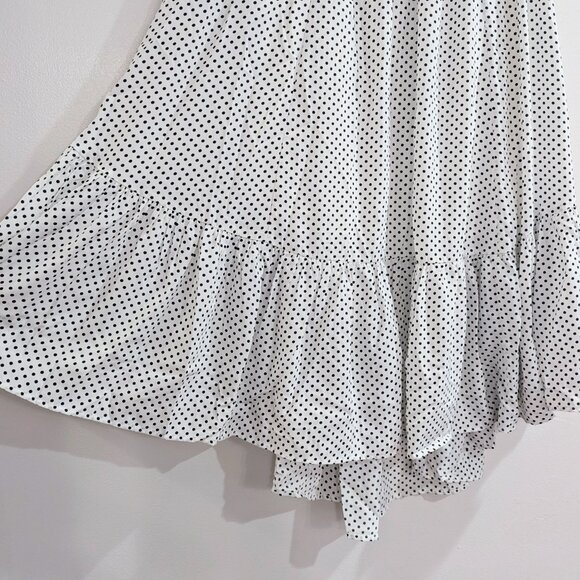 UMGEE Nwt Flowy Ruffle Polka Dot Skirt Set M White Black Full Skirt Western - Picture 7 of 12